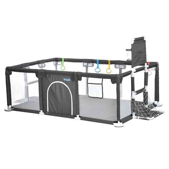 Дитячий манеж MR 1338-G, сірий, з баскетбольним кільцем Вінниця