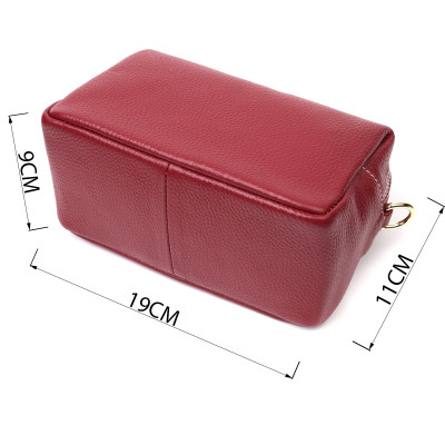 Сумка Vintage Женская с двумя ремнями из натуральной кожи Бордовая (22274) Винница - изображение 5