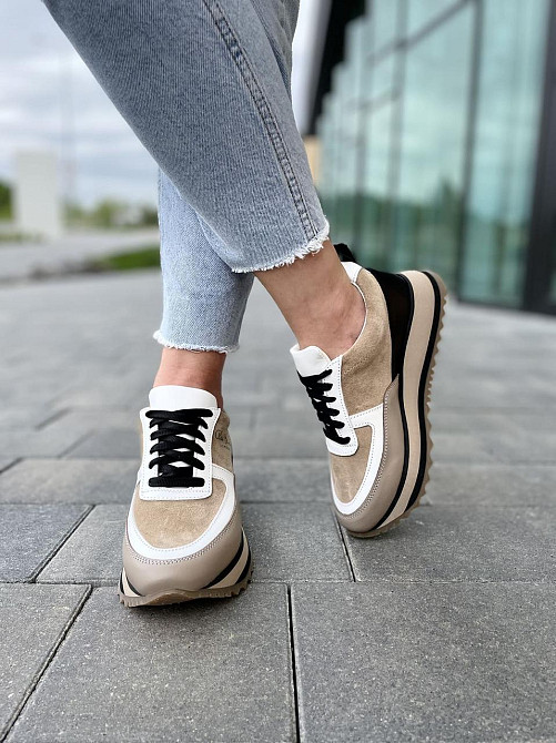 ALEX BENZ Кросівки жіночі ALEX BENZ DJ66 чорні+кофе (весна-осінь, шкіра+замша натуральна) (5026 Коломия - фото 7