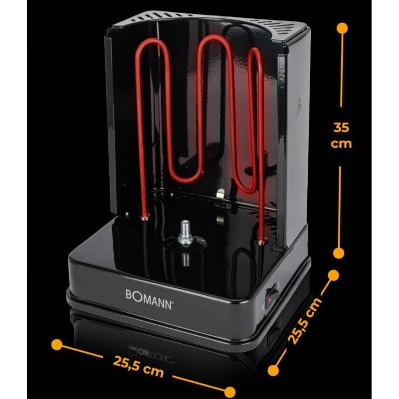 Вертикальний електричний донер - мультигриль 3в1 Bomann DVG (3006) Потужність 1400 Вт Нововолинськ - фото 5