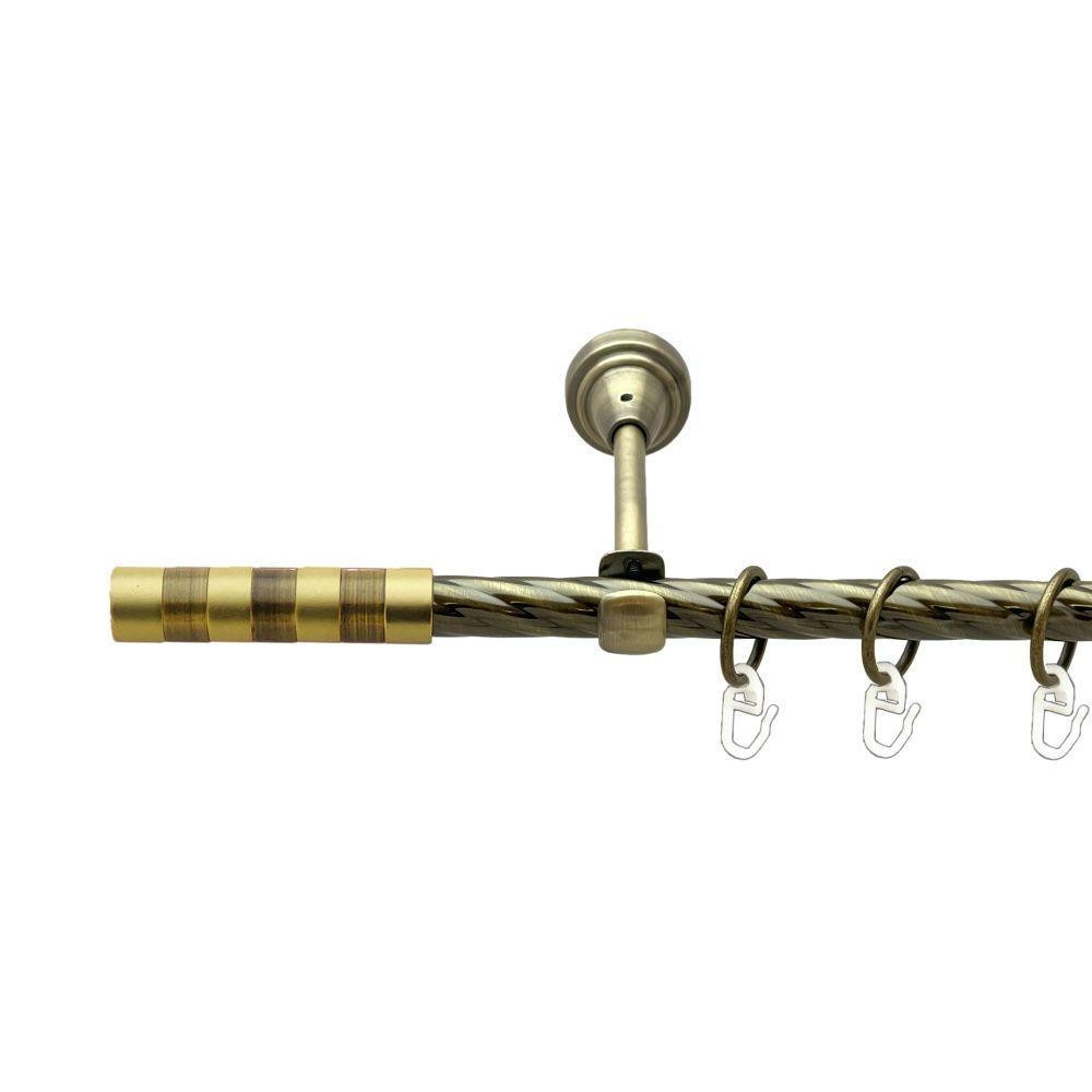 Карниз Orvit Сігма металевий однорядний відкритий скручена труба кільце металеве Антик 16 мм 300 см Львов - изображение 1