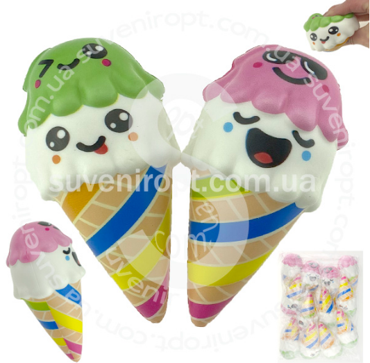 СКВИШИ - SQUISHY мороженое рожок с глазками 11 см (12) /600/, шт Київ