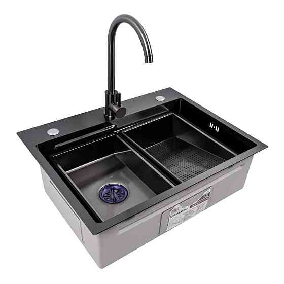 CM 64*50B Кухонна мийка PVD чорна (Work station) Valeso Handmade Коломыя