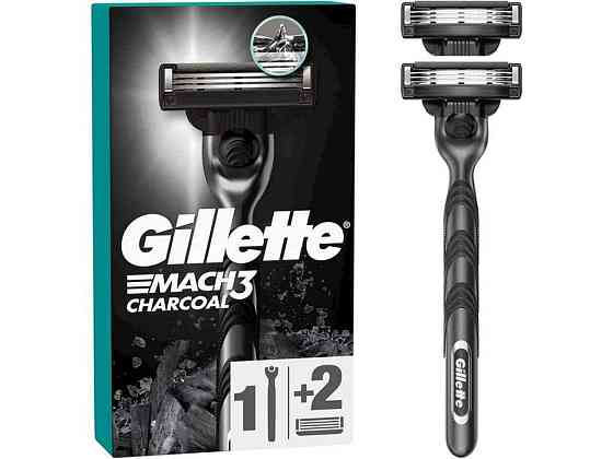 Станок для бритья 1шт Mach3 Charcoal с 2 сменными картриджами ТМ GILLETTE Киев