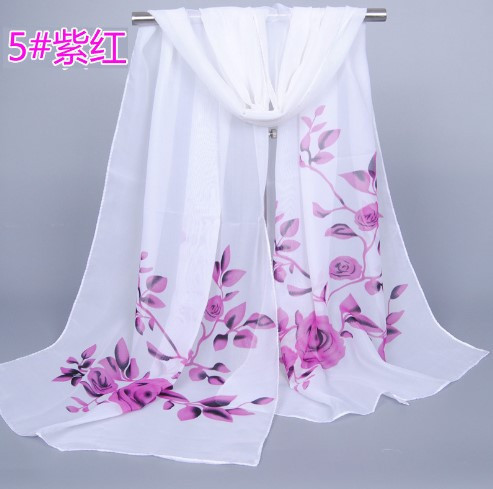 Женский бежевый шарф с розовыми розами - размер шарфа приблизительно 148*47см, шифон Киев - изображение 1