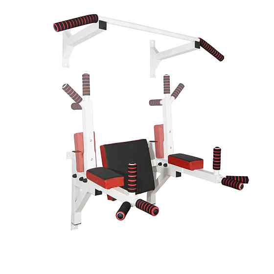 Турник брусья пресс стационарный 3 в 1 KZ-559 Спортивные стенки и турники для дома Белый Киев