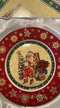 УЦІНКА! ТАРІЛКА НОВОРІЧНА "CHRISTMAS COLLECTION" ДІД МОРОЗ 26 см + ПОДАРУНКОВА УПАКОВКА Київ