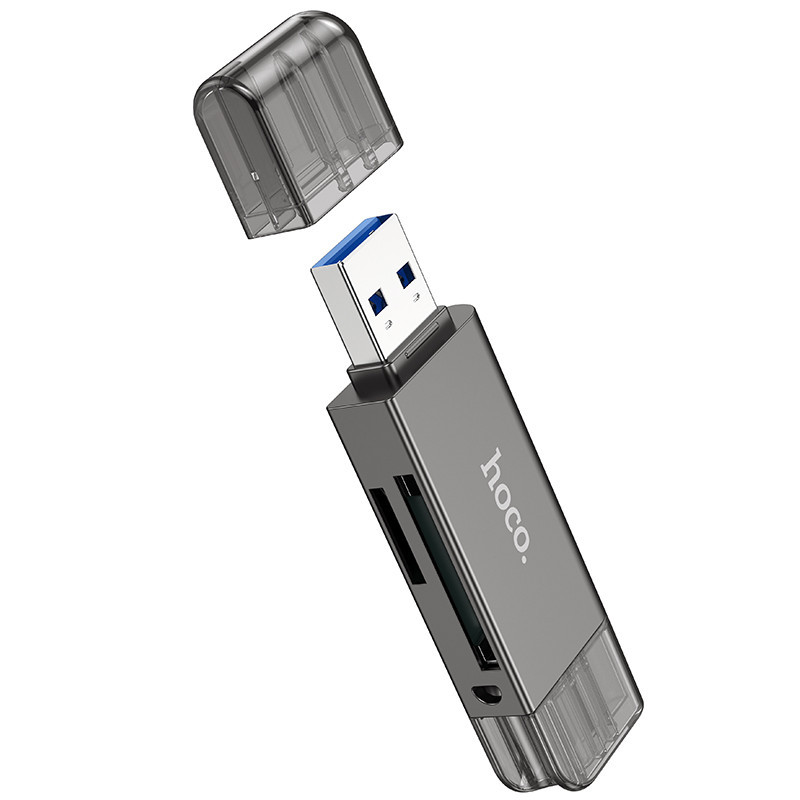 Кардридер HOCO HB39 USB/Type-C 3.0 high-speed card reader Metal Gray Киев - изображение 11