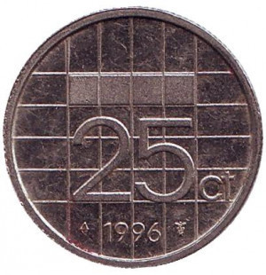 Монета 25 центов. 1996 год, Нидерланды. Полтава - изображение 1