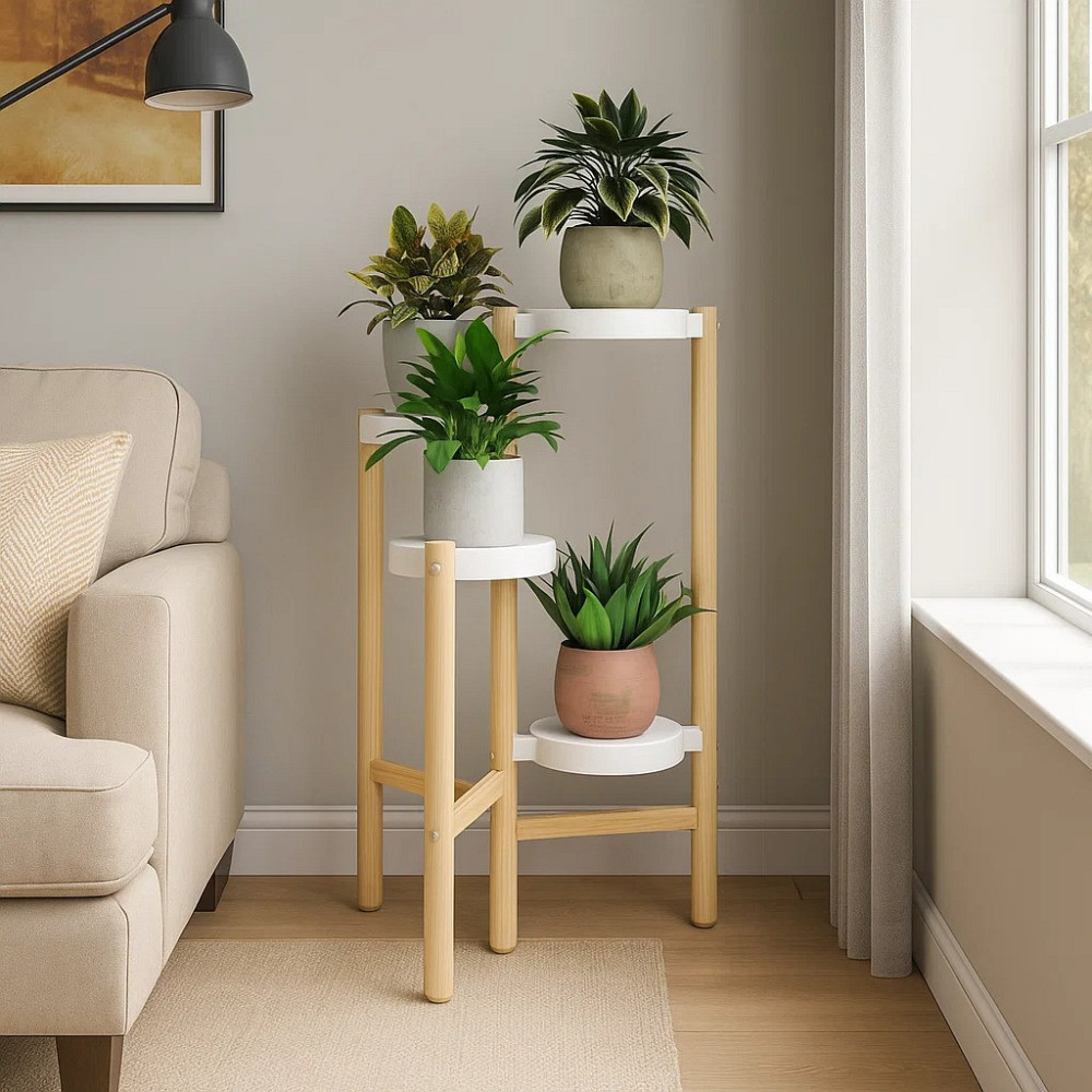 Стеллаж для цветов и растений стойка для горшков растений,цветов на 4 полки цвет под дерево Каменец-Подольский - изображение 3