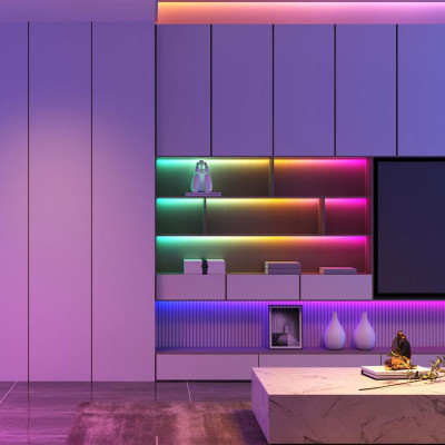 Світлодіодна стрічка Govee RGBIC Basic Wi-Fi + Bluetooth LED Strip Light With Protective Coating 10м Білий (H619C3D1) Вінниця - фото 10