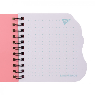 Блокнот Yes 100x100 мм 30 листов двойная спираль Line Friends yellow точки (151812) Винница - изображение 2