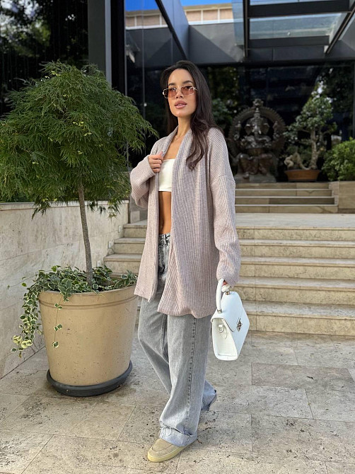 Женский теплый модный кардиган. Мокко, 46/48 Одесса - изображение 2