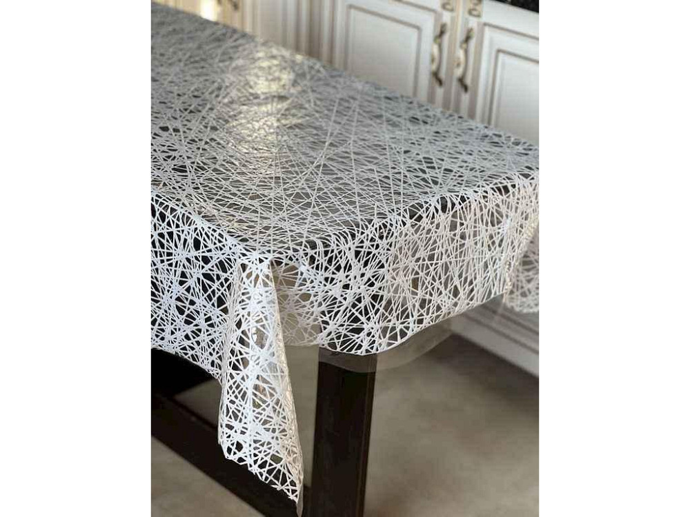 Клеенка LACE 1,35м х 22м ПВХ, ажурная Паутинка белая ТМ SELENA Киев - изображение 1