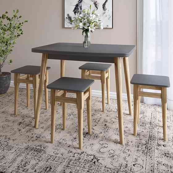 Деревянный раскладной обеденный стол LION Маями-3 Антрацит 90х60/90х120 (LION-041261) ТОП Львов