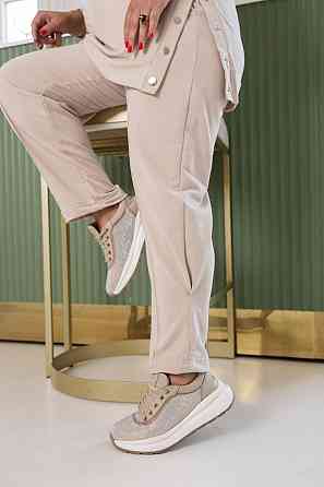 Жіночий стильний повсякденний костюм двонитка Беж, 48/52 Одеса