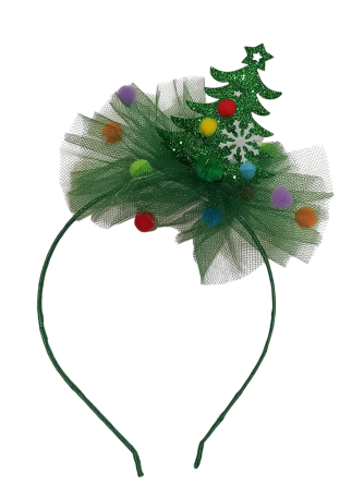 Обруч для волос елочка новогодняя с фатином one size ручная работа зелёный Киев