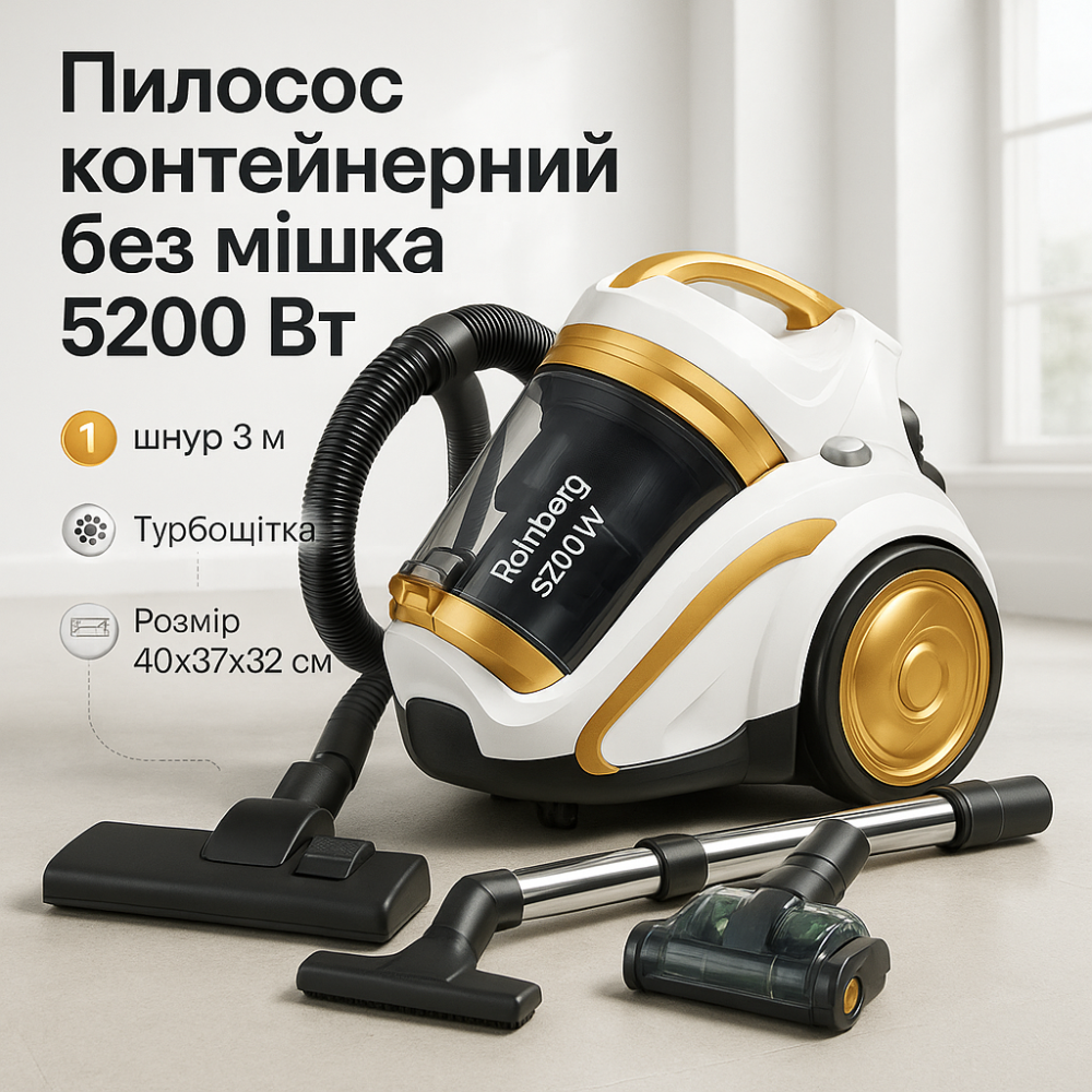 Пылесос без мешкка Rainberg, Пылесос циклонный для уборки дома Домашний для дома LB-30 Львов - изображение 19