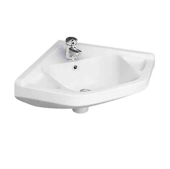 Угловая подвесная раковина RAK Ceramics Wall Mounter Corner 510x200x405 мм (RAK0050) Белый Винница