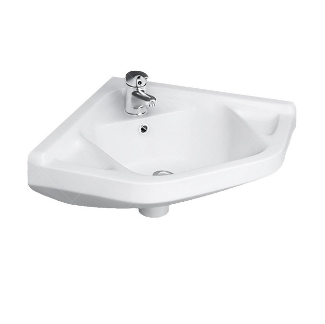 Угловая подвесная раковина RAK Ceramics Wall Mounter Corner 510x200x405 мм (RAK0050) Белый Винница - изображение 1