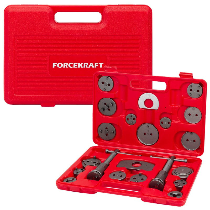 Набір для обслуговування гальмівних циліндрів 21 предмет (право/лівосторонній привод), у кейсі FORCEKRAFT FK-65806 Одеса - фото 1