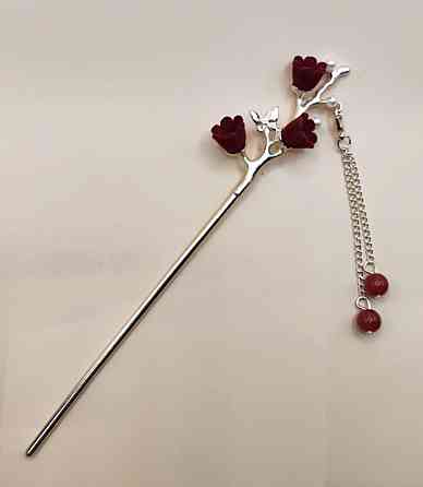 Шпилька-паличка для волосся "Троянда" 160 мм Сміла