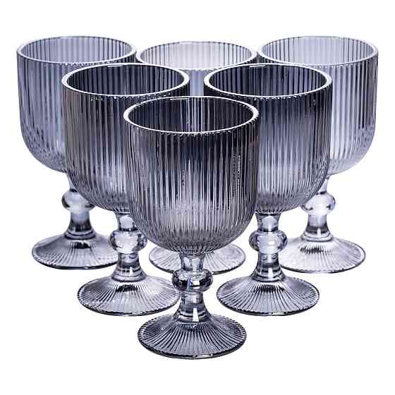 Набір келихів для вина 6 (шт) по 300 (мл) на ніжці Сірий HP-19-7115G Коломия