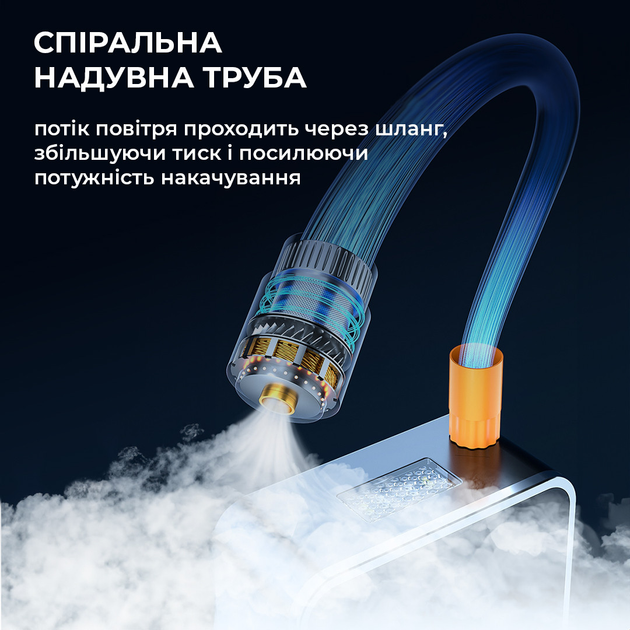 Автокомпресор портативний потужний акумуляторний, тиск до 10 атмосфер, 16л/хв, SUITU, чорний Київ - фото 6