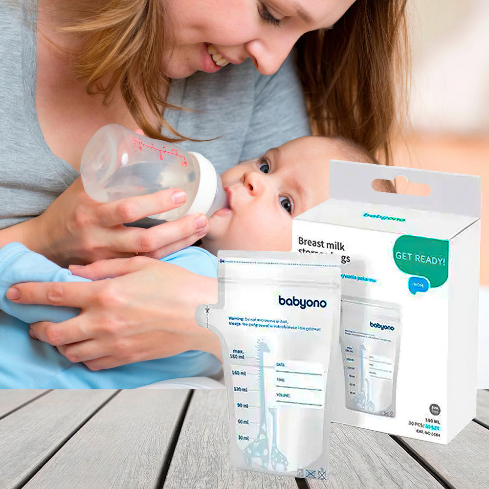 Пакети для зберігання грудного молока Natural Nursing 30 шт. по 180 мл Baby Ono Білий Кривий Ріг - фото 1