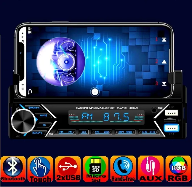 Автомагнітола MP3 7001 BT з Bluetooth, тримачем для телефону, USB, AUX, FM, сенсорний екран Одеса - фото 2