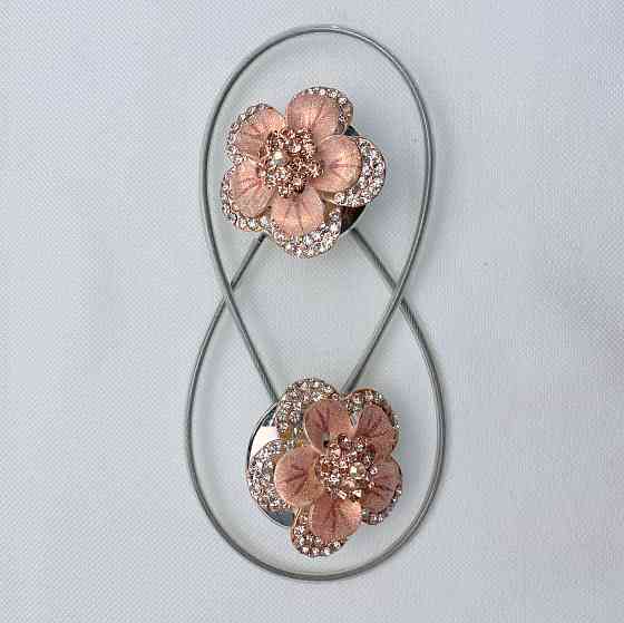 Магніти для штор та гардин "Flowers" набір 2 шт Персиковий (81-188) Київ