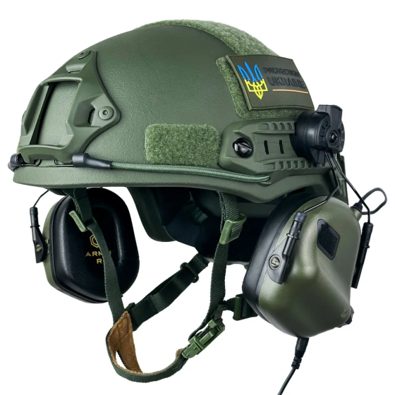 Комплект Шолом кевларовий Fast NIJ IIIA + навушники Earmor M31H Mod3 (Ranger Green) розмір XL Вінниця