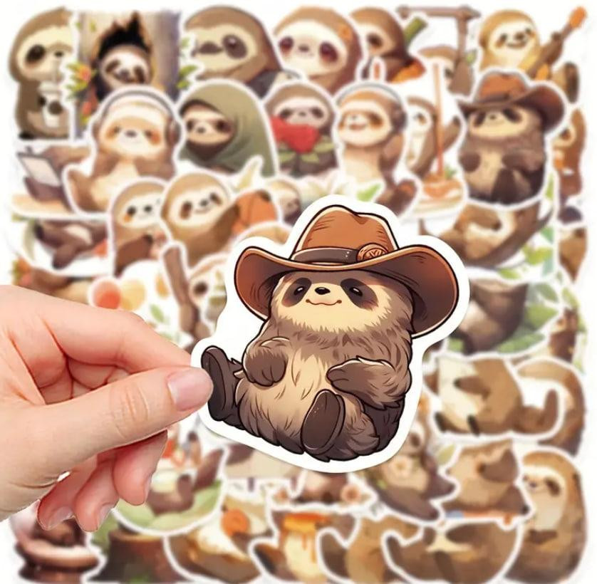 Наліпки з лінивцем, наліпки з тваринами,водонепроникні наліпки для пляшки з водою,набір 50 шт. Київ - фото 3