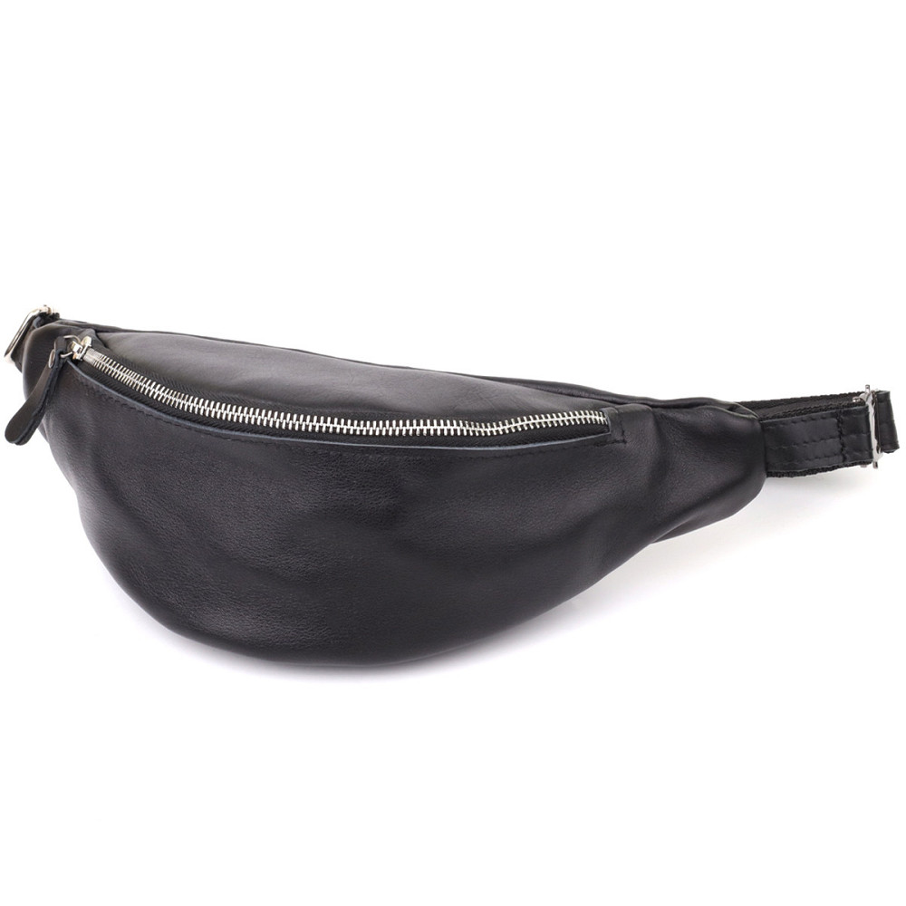 Удобная мужская бананка отменного качества из гладкой натуральной кожи Черный (SHVIGEL) Киев - изображение 5