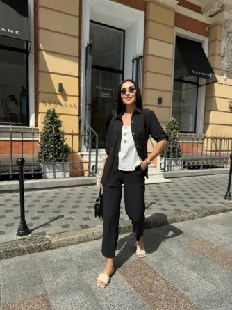 Женский летний костюм Рубашка из трёх частей Футболка Футболка Шёлковый креповый жнец Одесса