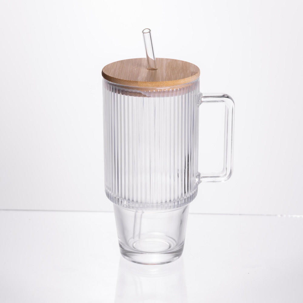 Yiwu Кружка скляна з кришкою і трубочкою 750 (мл) HP-19-48 Коломия - фото 1