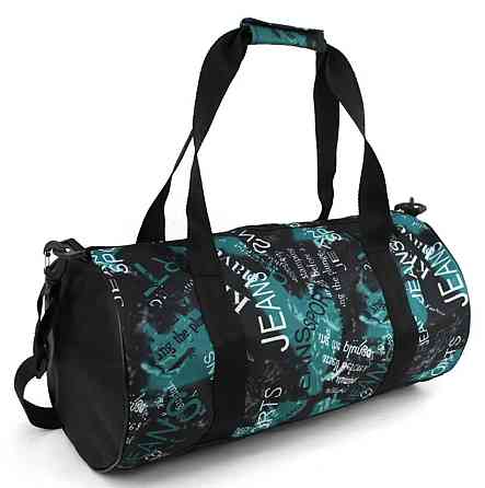 Сумка спортивна Wallaby 214 25х48 чорно-бірюзова S214630 Київ