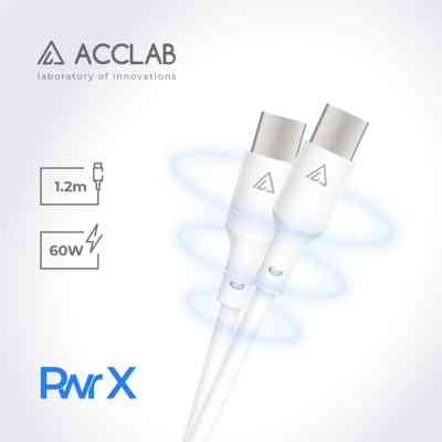 Дата кабель USB-C to USB-C 1.2m PwrX 60W ACCLAB (1283126559563) Винница