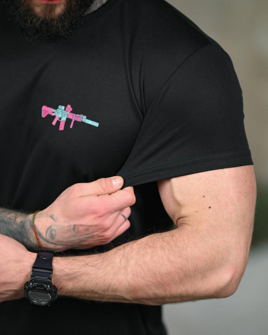 Тактична футболка SELION Gun black ТР6766 Одеса - фото 7