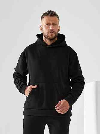 Чоловічий спортивний теплий костюм на флісі Чорний 54/56 Харків