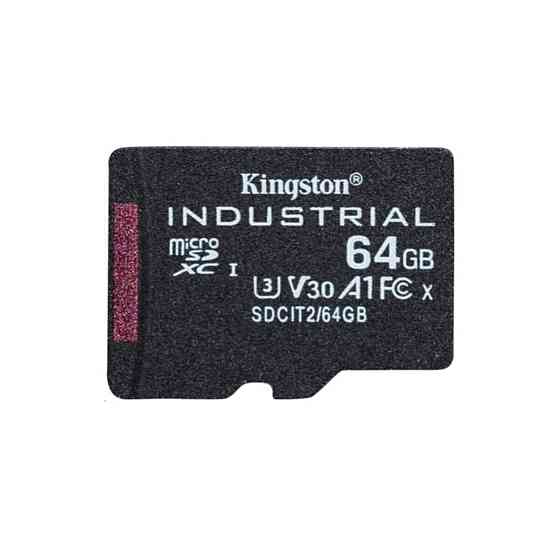 microSDXC (UHS-1 U3) Kingston Industrial 64Gb class 10 V30 А1 (adapter SD) Київ