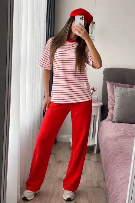 Женский хлопковый комплект (футболка + брюки) повседневная комфортная базовая одежда Одесса - изображение 15