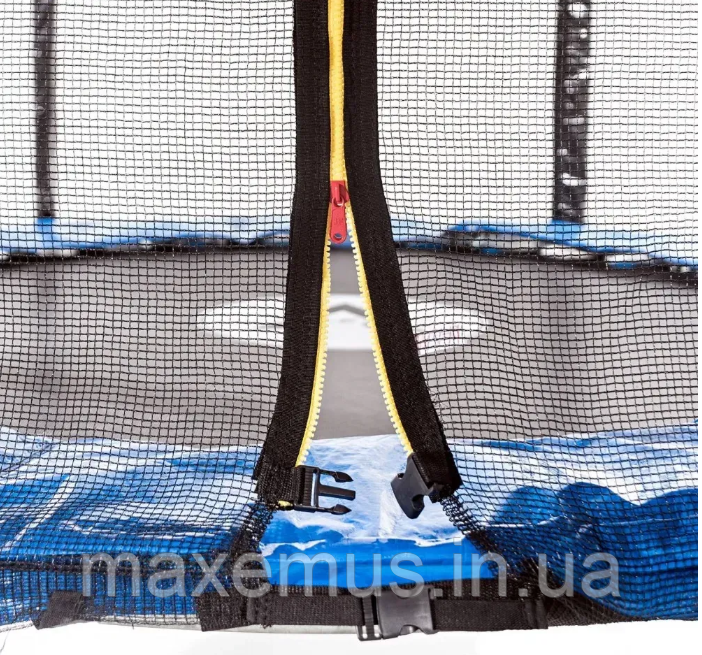 Батут Atleto 252 см (8 ft) с внешней сеткой и лестницей синий детский батут для дома Premium Мостиска - изображение 18