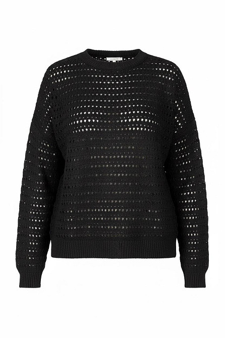 Свитер женский MIX RAY 6766 ажурная вязкая сетка прозрачный оверсайз, черный, one size Киев - изображение 12