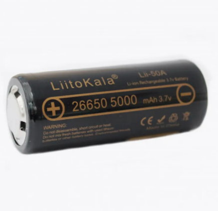 Аккумулятор LiitoKala 26650 5000мАч для вейпов и фонарей Киев