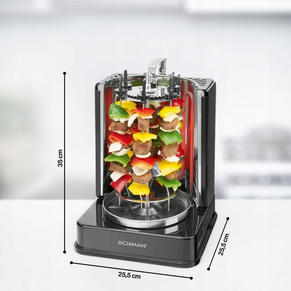 Вертикальний електричний донер - мультигриль 3в1 Bomann DVG (3006) Потужність 1400 Вт Нововолинськ - фото 9