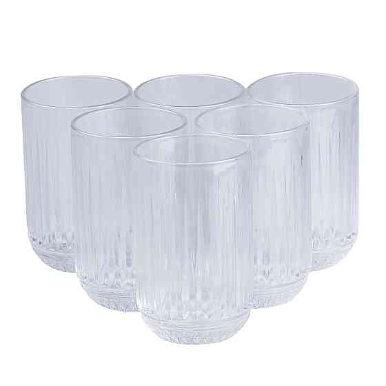TS Kitchen Набір склянок із товстого скла 6 штук по 450 мл прозорий Київ