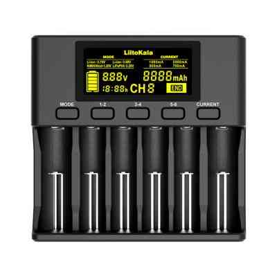 Зарядний пристрій для акумуляторів Liitokala 6 Slots, LCD дисплей, Li-ion/Ni-MH/Ni-Cd/AA/ААA/AAAA/С (Lii-S6) Вінниця