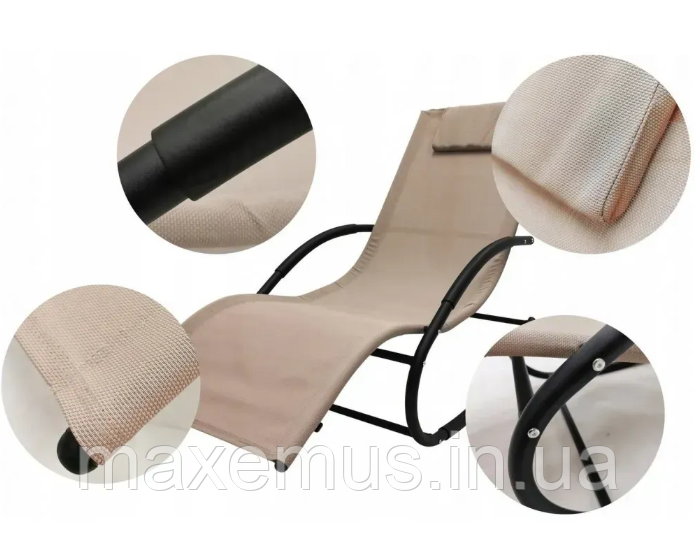 Шезлонг-качалка BG01 Relax садовый лежак для отдыха коричневый Мостиска - изображение 13