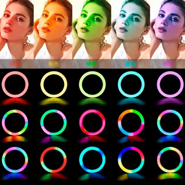 Світлодіодна кільцева лампа MJJ-30 LED RGB USB + тримач Київ - фото 5